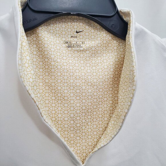 Nike Dri-Fit Women's White Notched V-Neck‎ Shelf Bra Fitted Sleeveless Tank Sz M - Picture 4 of 7